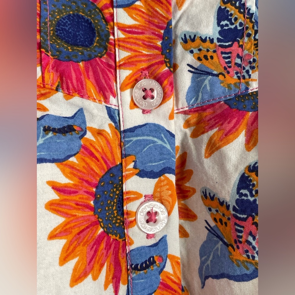 Summer Birthday Dress Denise Rae Sunflower Floral XS NWT Poplin - Picture 5 of 16